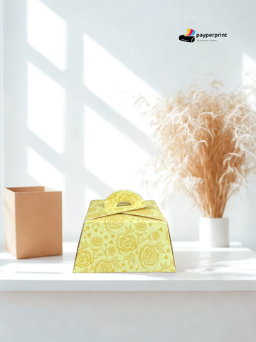 Square Nikah Bid Box with Handle | Islamic Wedding Favor Gift Box for Guests