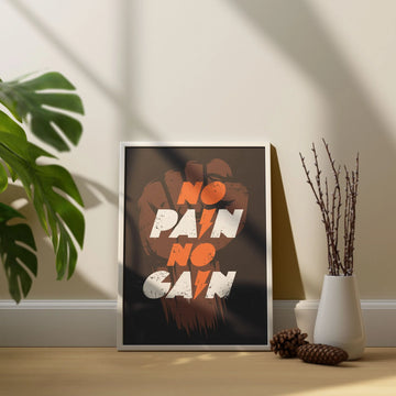 No Pain No Gain Motivation Poster