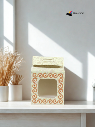 Window Gift Box with Handle | Floral Wedding Favor Box | Transparent Gift Packaging for Guests