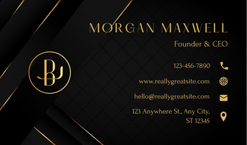 Black & Gold Modern Elegant Business Card