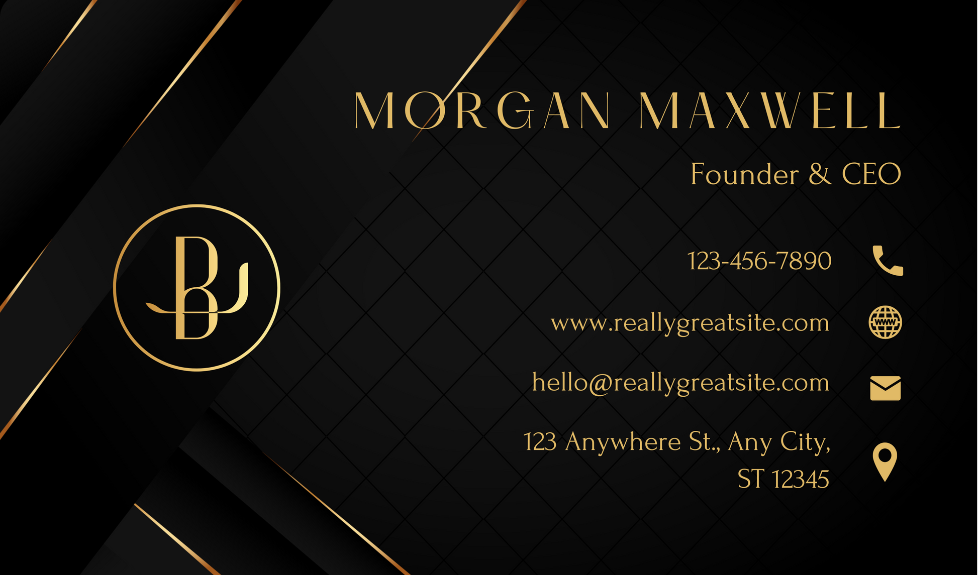 Black & Gold Modern Elegant Business Card