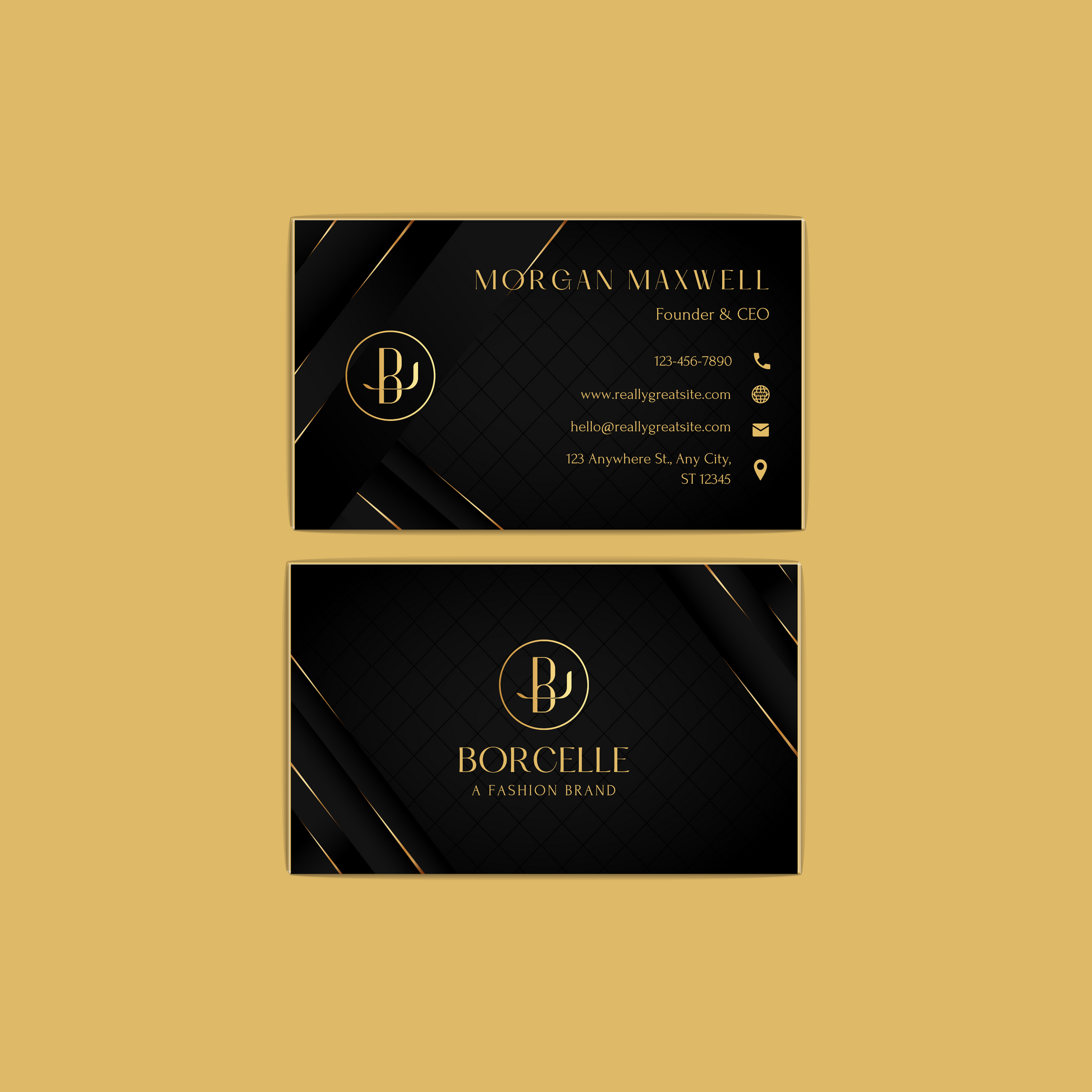 Black & Gold Modern Elegant Business Card