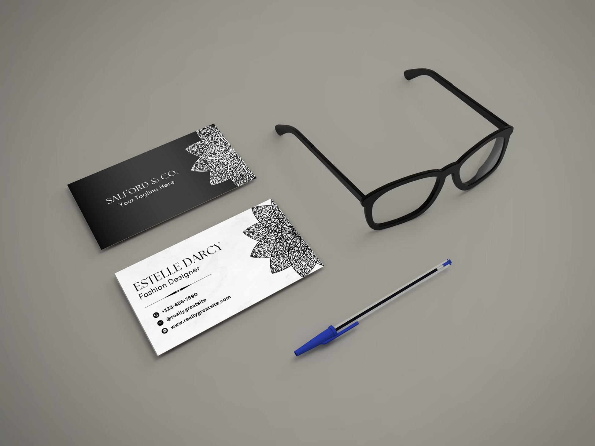 Black and White Elegant Business Card