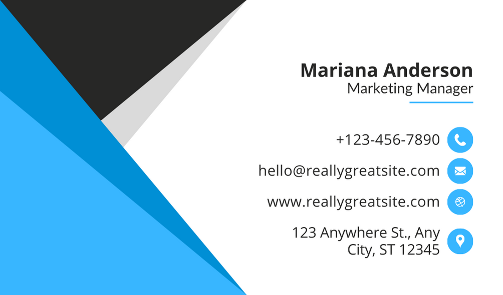 Blue Black Modern Business Card