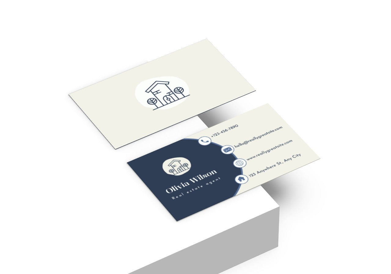 Blue Professional Real Estate Agent Business Card