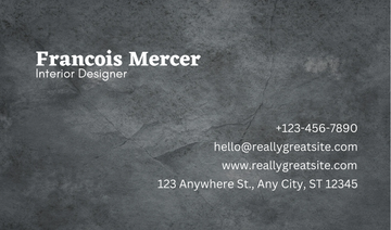 Grey Minimalist Interior Designer Card