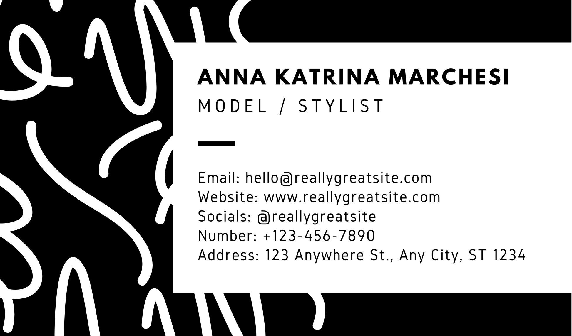 Modeling Agency Business Card