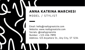 Modeling Agency Business Card