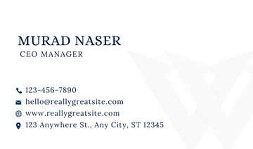 Navy and White Modern Business Card
