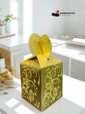 Golden Heart-Top Favor Box
