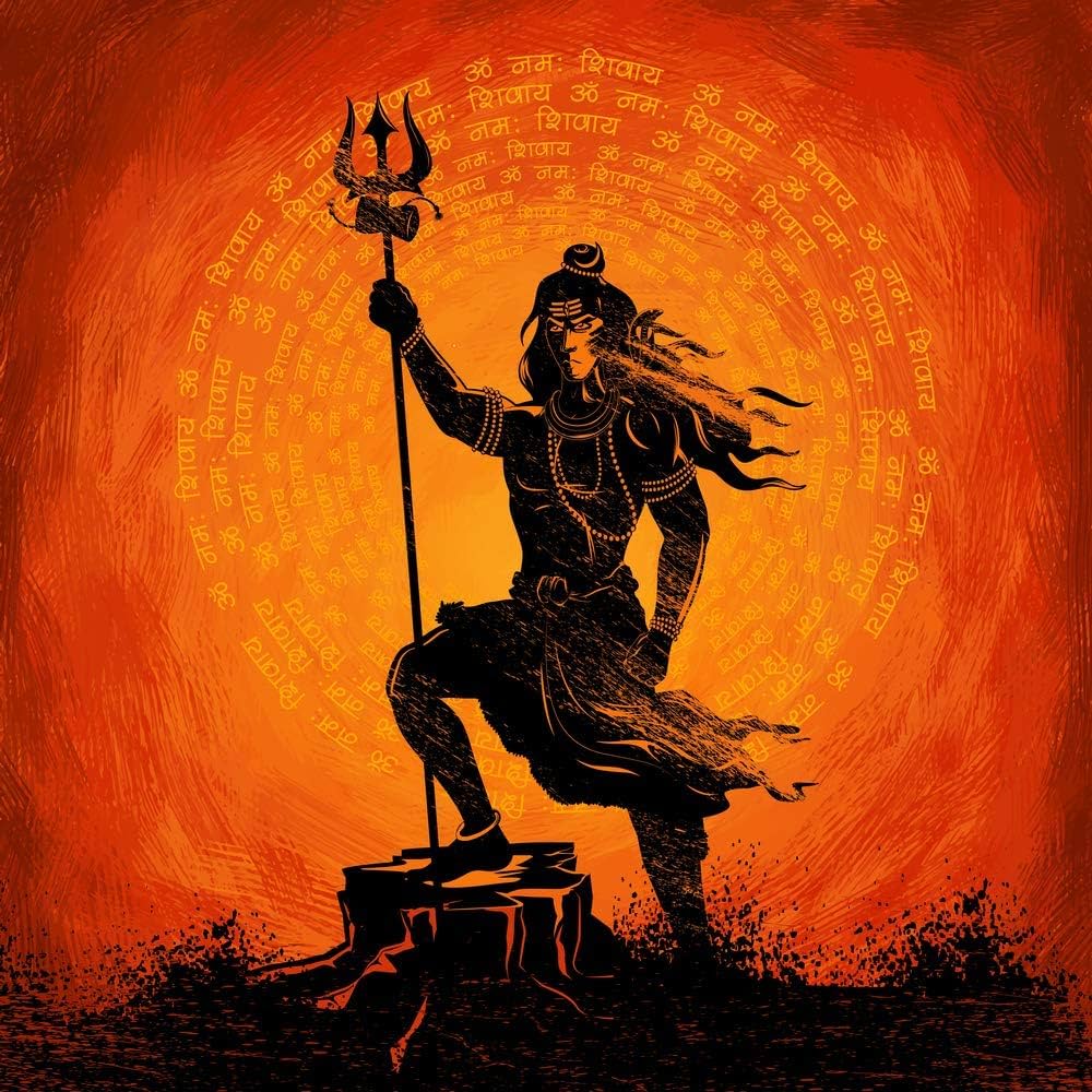 Shiv Ji with Trishul Religious Payperprint