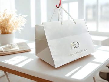 Custom Premium Paper Carry Bag with Gold Foil & Embossed Print | Luxury Wedding & Gift Packaging