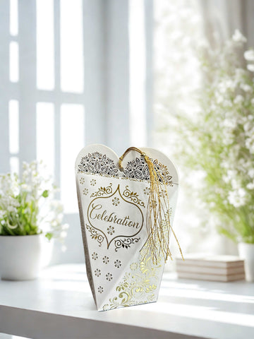 Golden Embossed Nikah Favor Box – Elegant; Luxurious