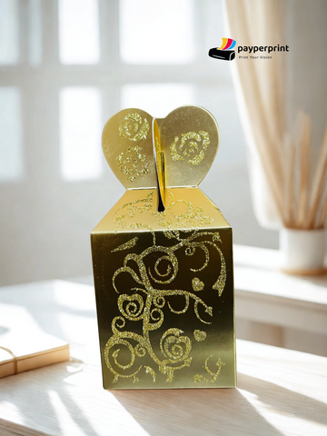 Golden Heart-Top Favor Box