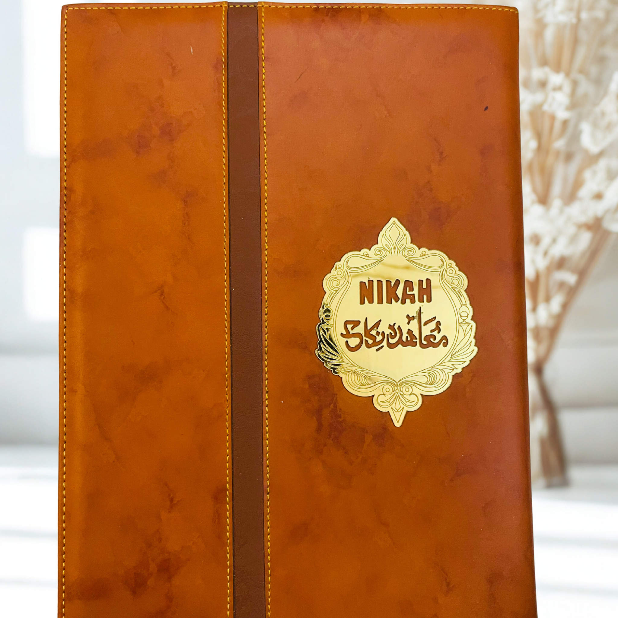 Classic Brown Leather Nikah Nama Folder