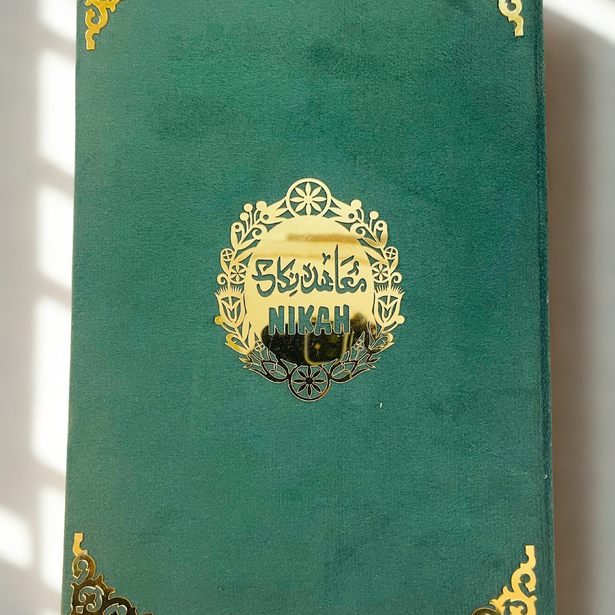 Emerald Green Velvet Nikah Nama Folder