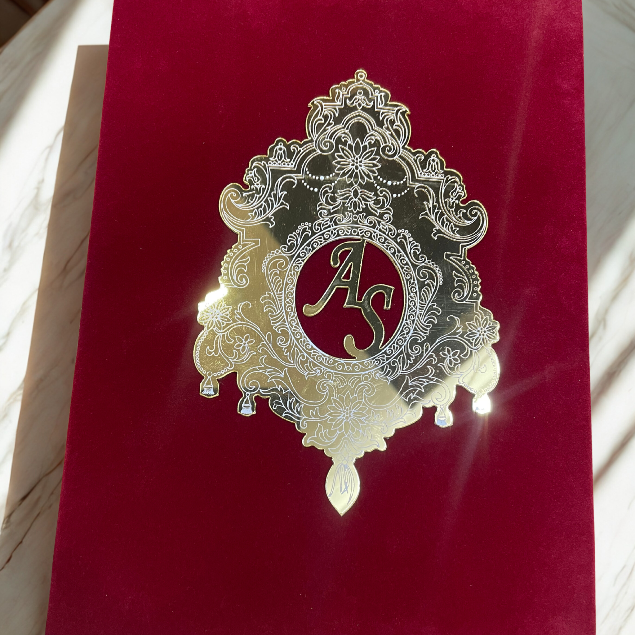 Royal Burgundy Velvet Nikah Nama Folder