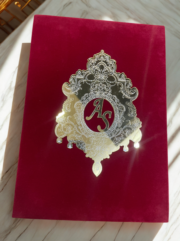 Royal Burgundy Velvet Nikah Nama Folder