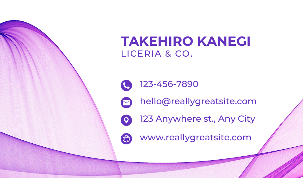 White Purple Modern Business Card