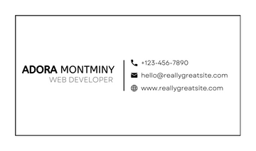 White and Black Simple web Developer Business Card