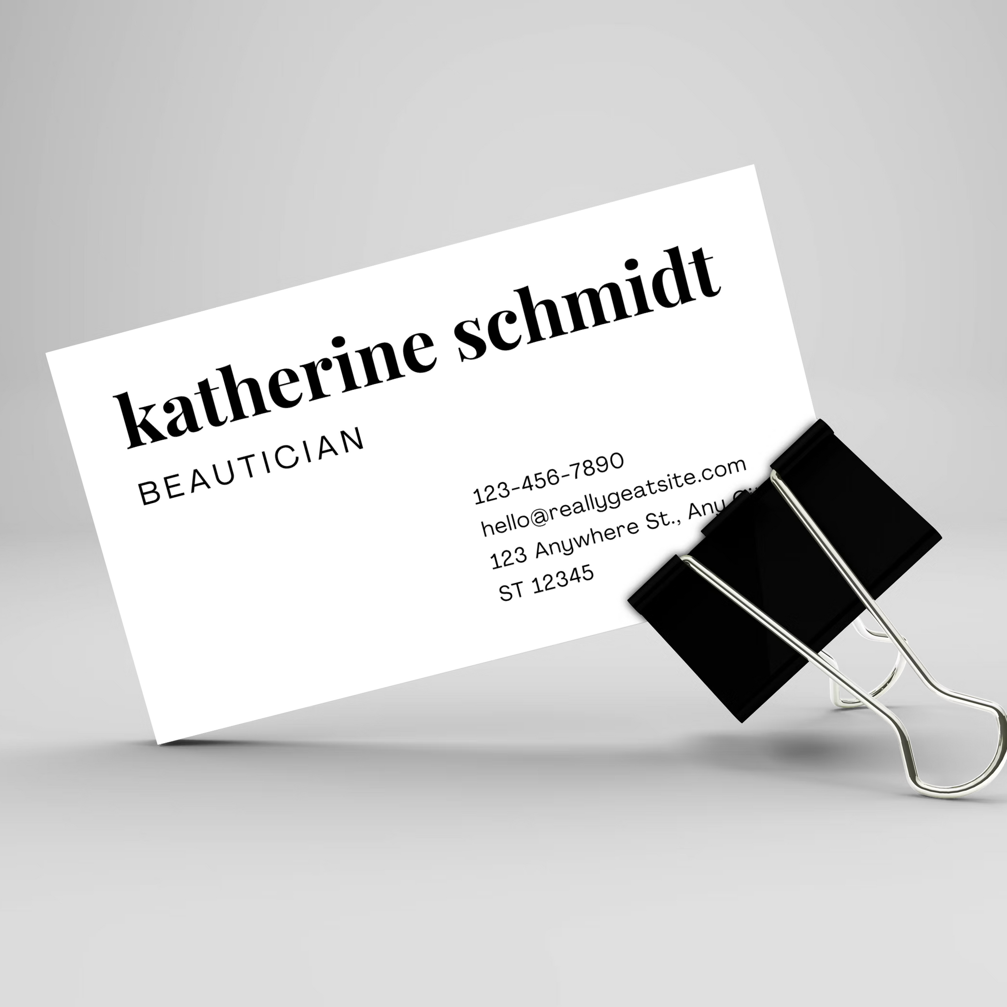 Black and White Doted Aesthetician Business Card