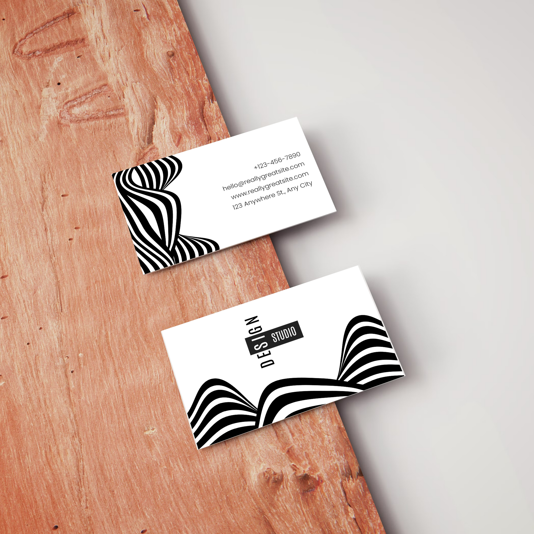 Black and White Clean Modern Studio Business Card