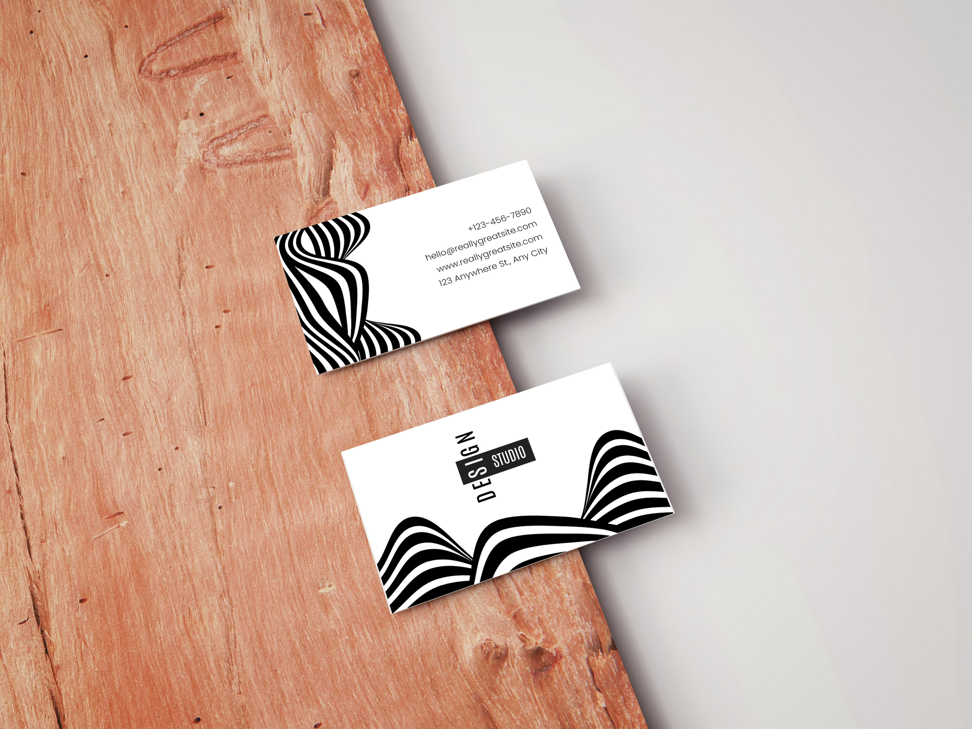 Black and White Clean Modern Studio Business Card