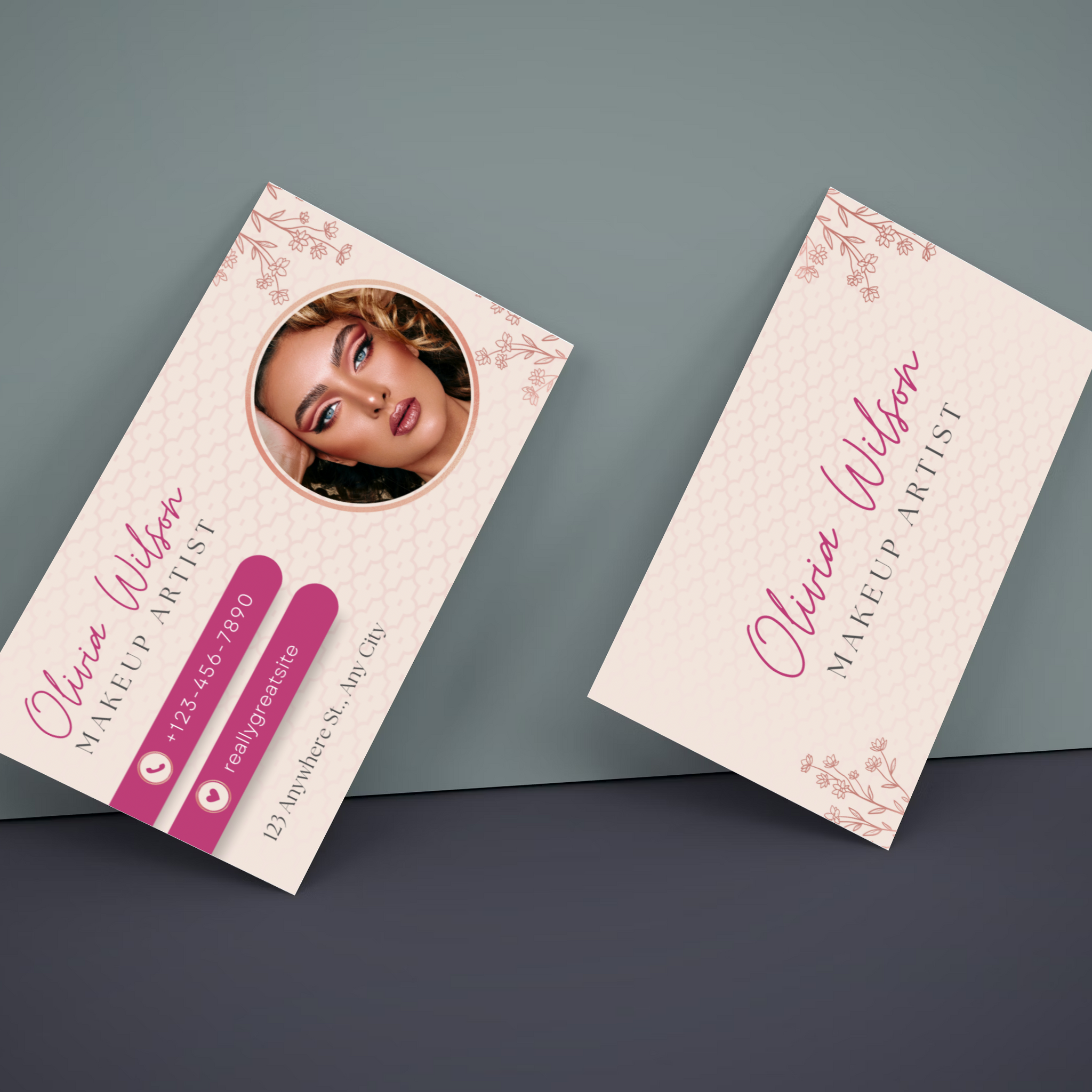 Beauty Feminine Makeup Artist Cards