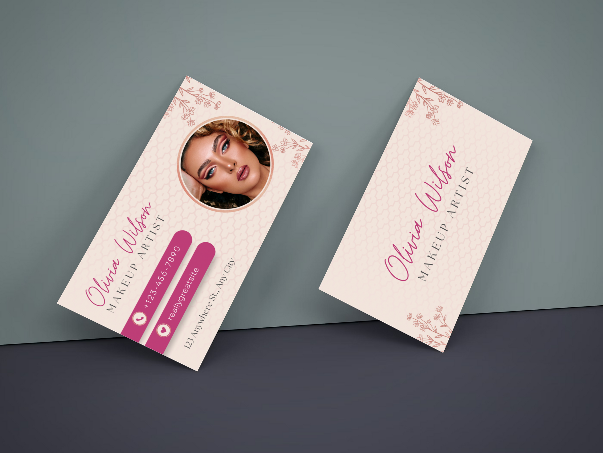 Beauty Feminine Makeup Artist Cards