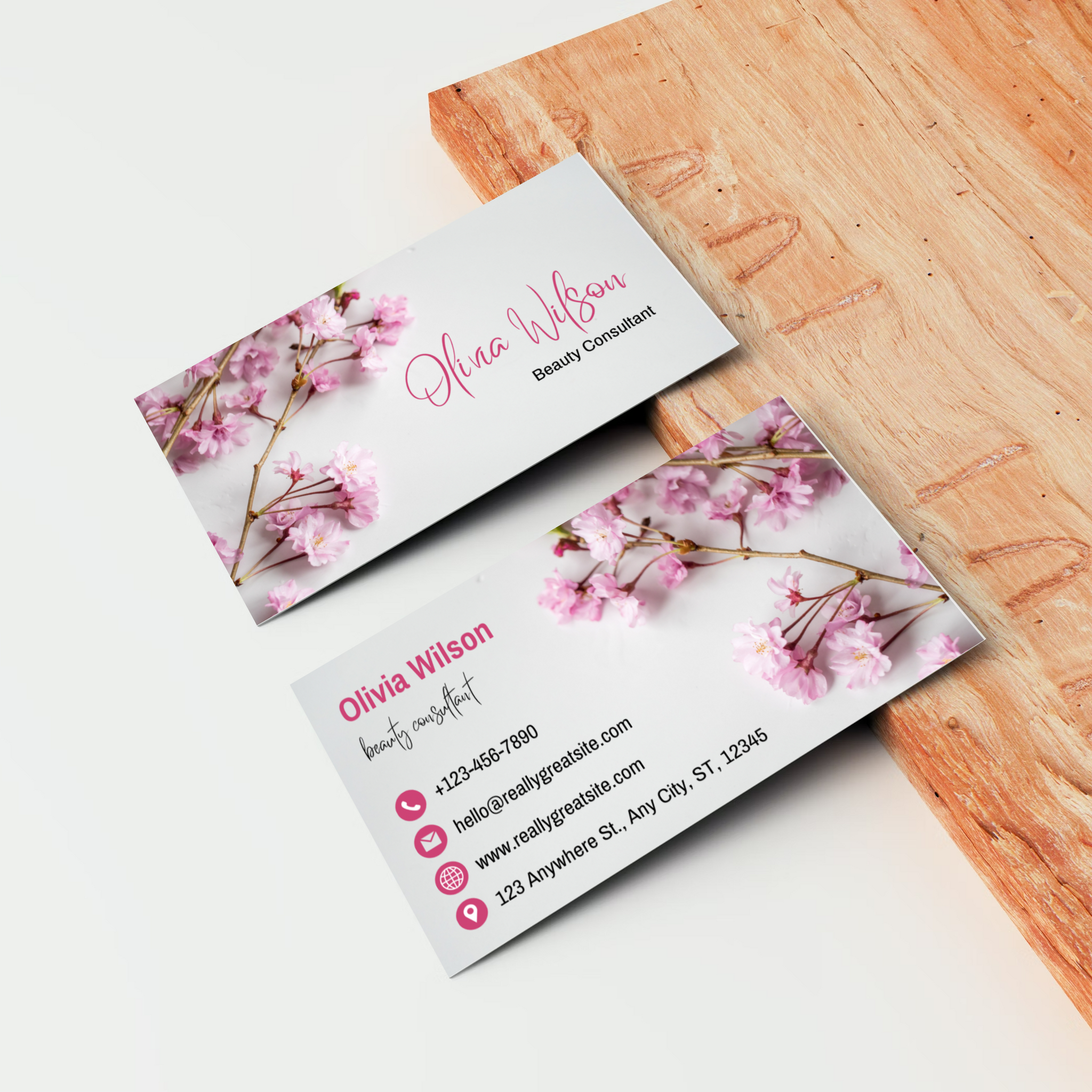 Nude Minimalist Beauty Feminine Makeup Artist Business Card