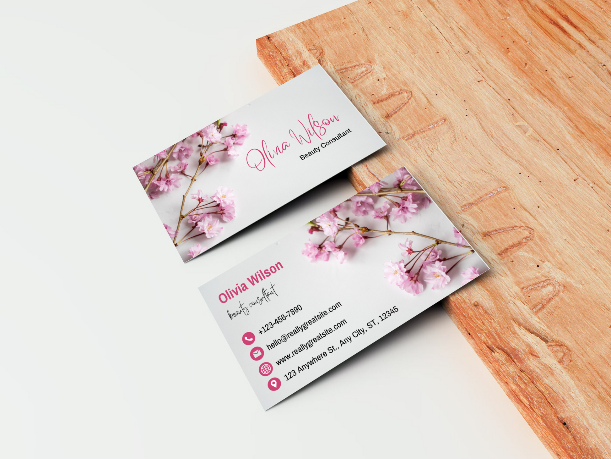 Nude Minimalist Beauty Feminine Makeup Artist Business Card