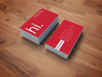 Red and Grey Minimal Business Card