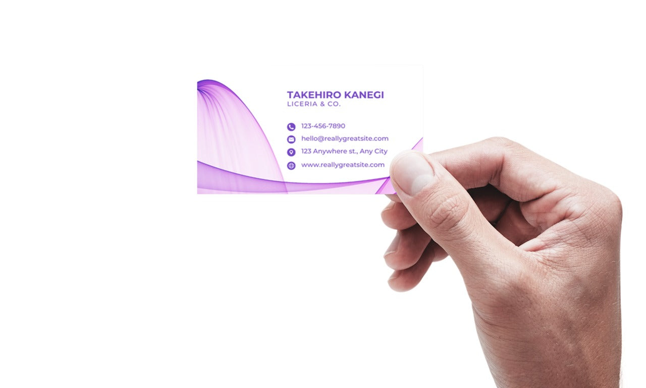 White Purple Modern Business Card